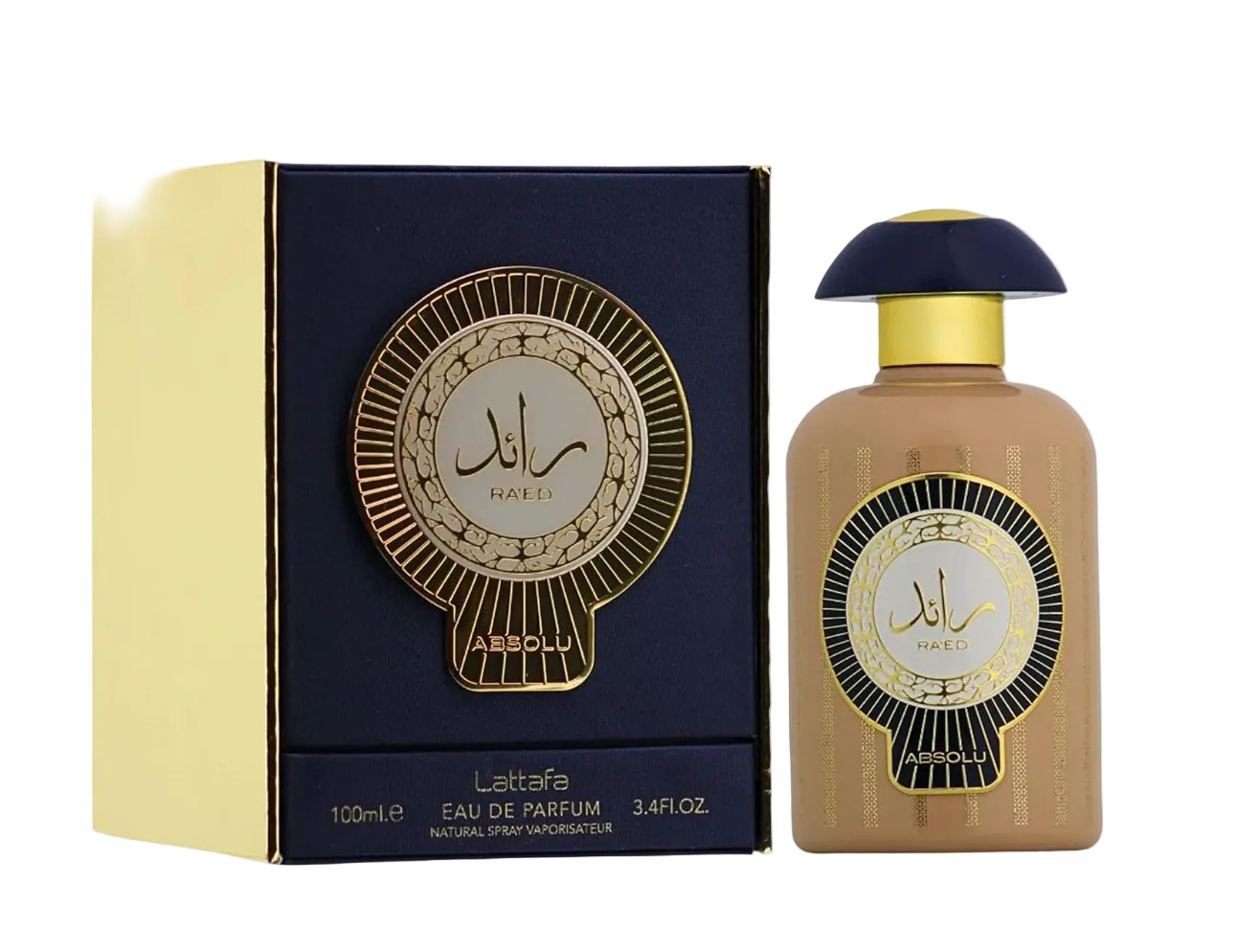 Raed perfume bottle and packaging on a white background