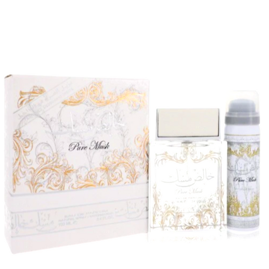 Khalis Pure Musk Box, Bottle, Deodorant Spray Front