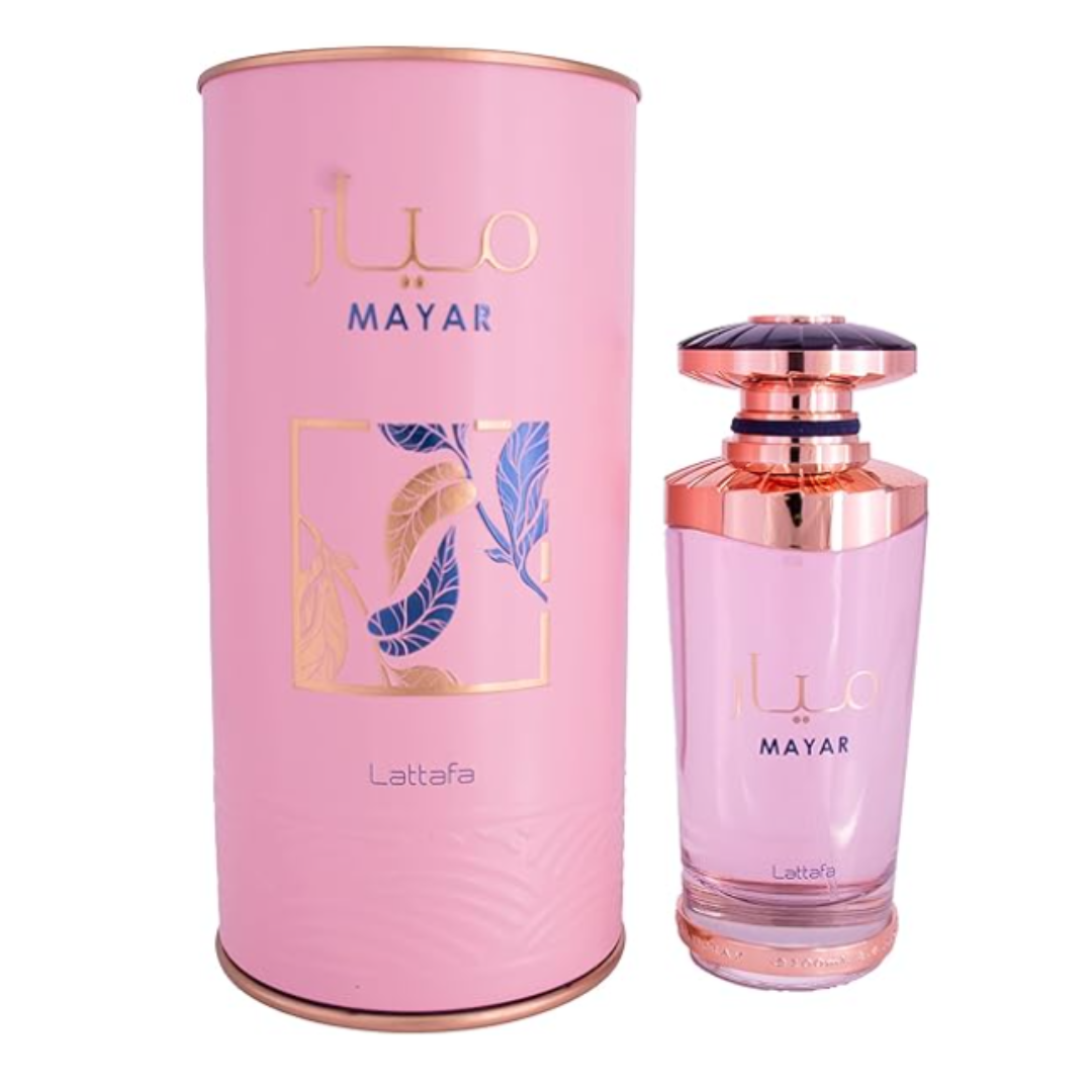 Mayar Eau de Parfum by Lattafa, bottle and can